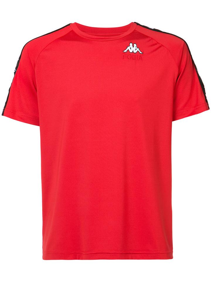 Gosha Rubchinskiy - Gosha Rubchinskiy X Kappa Logo Print T-shirt - Men - Polyester/spandex/elastane - M, Red, Polyester/spandex/elastane
