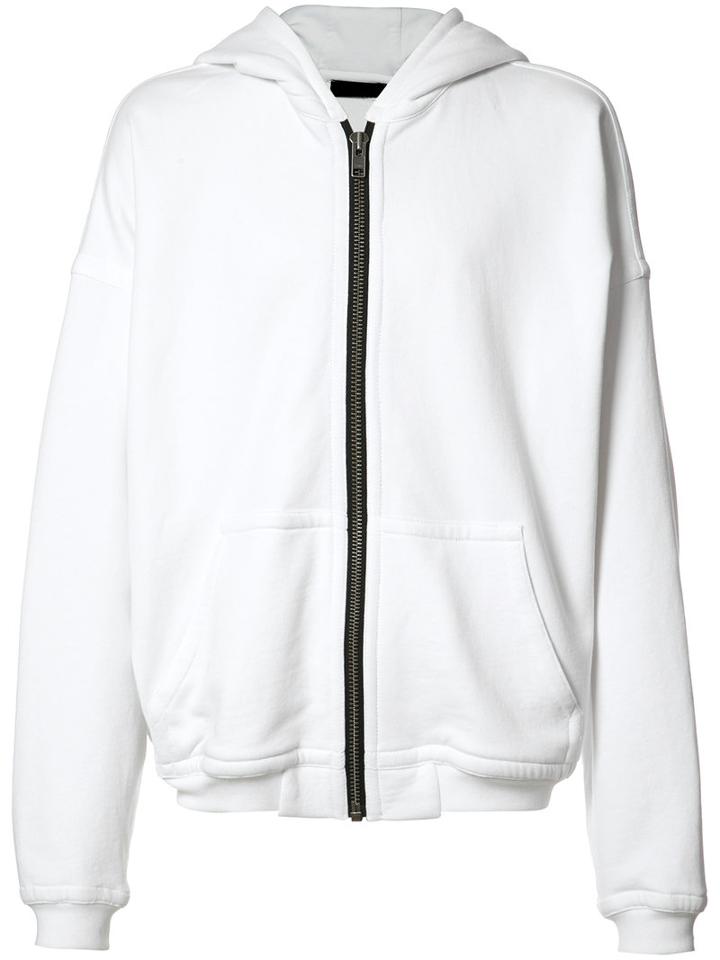 Haider Ackermann Zipped Hoodie, Men's, Size: Small, White, Cotton