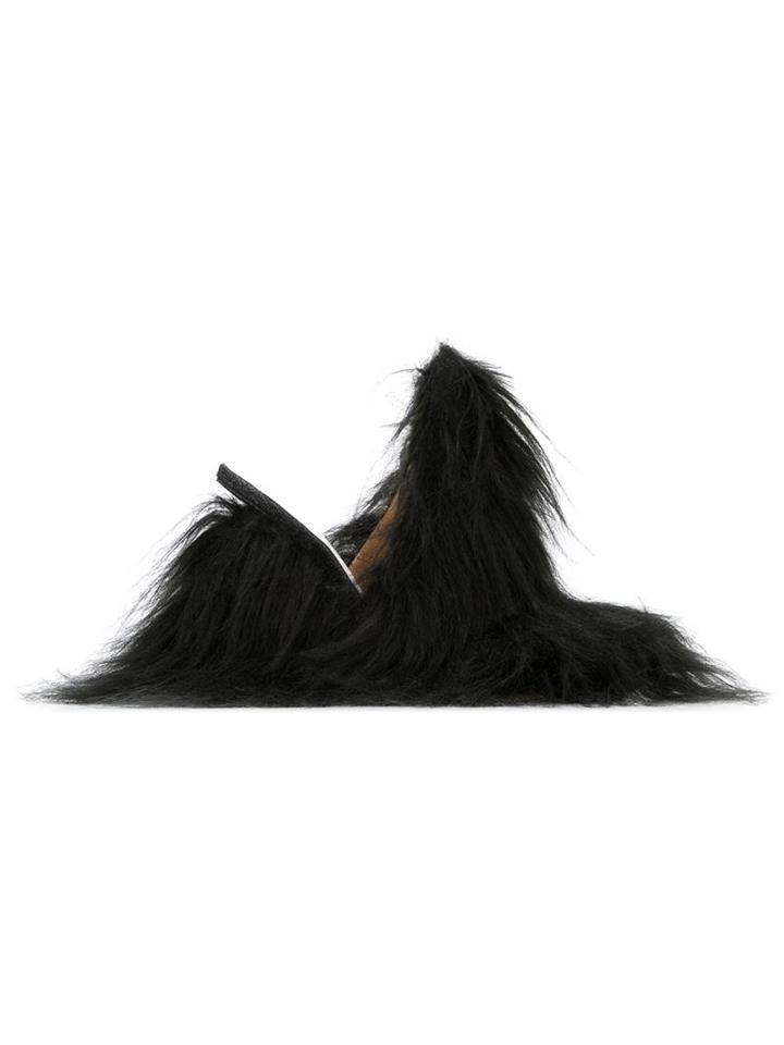 Maison Margiela Faux Fur Wedge Mules