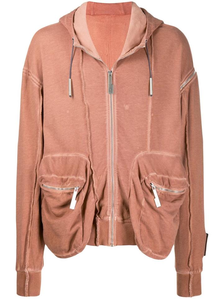 A-cold-wall* Cargo Pockets Zip Hoodie - Brown