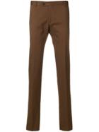 Tonello Creased Slim Fit Trousers - Brown