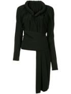 Yohji Yamamoto Pre-owned Long-sleeve Asymmetric Top - Black