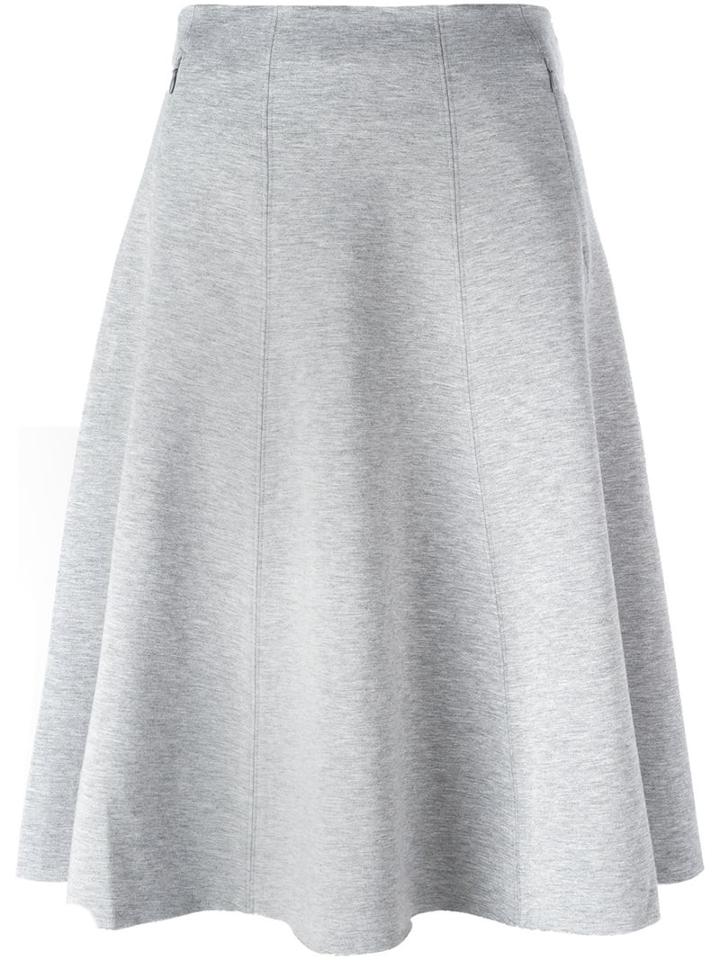 T By Alexander Wang Pleated Knee Length Skirt, Women's, Size: Xs, Grey, Rayon/cotton/polyester/spandex/elastane