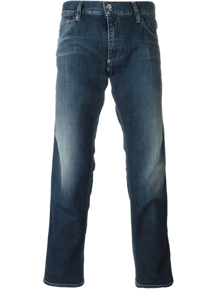 Emporio Armani Five Pocket Slim-fit Jeans, Men's, Size: 31, Blue, Cotton/spandex/elastane