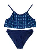 Duskii Girl Abby Frill Crop Bikini Set - Blue