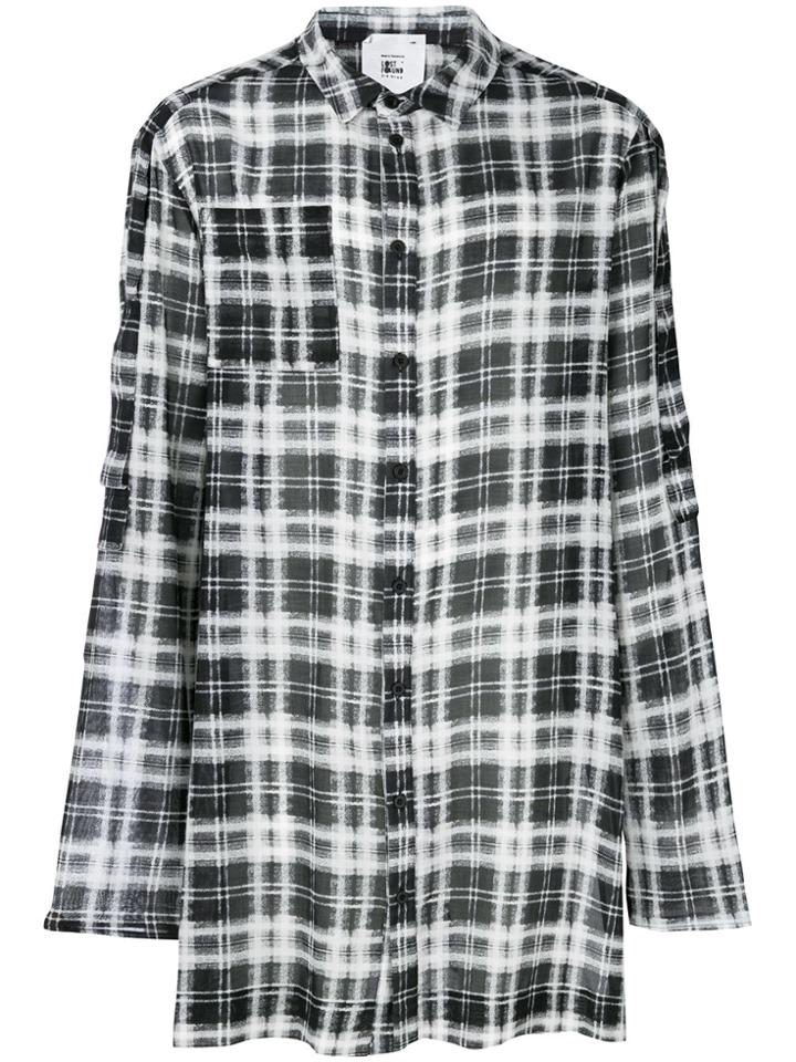 Lost & Found Rooms Oversized Plaid Longline Shirt - Black