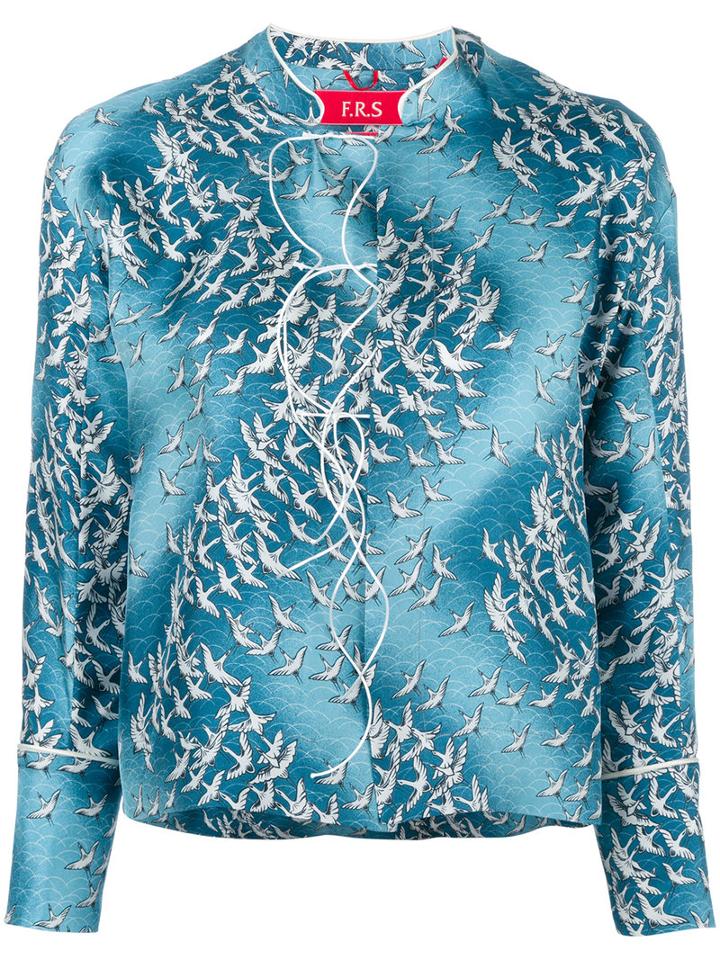 For Restless Sleepers Estia Pijama Blouse, Women's, Size: Medium, Blue, Silk