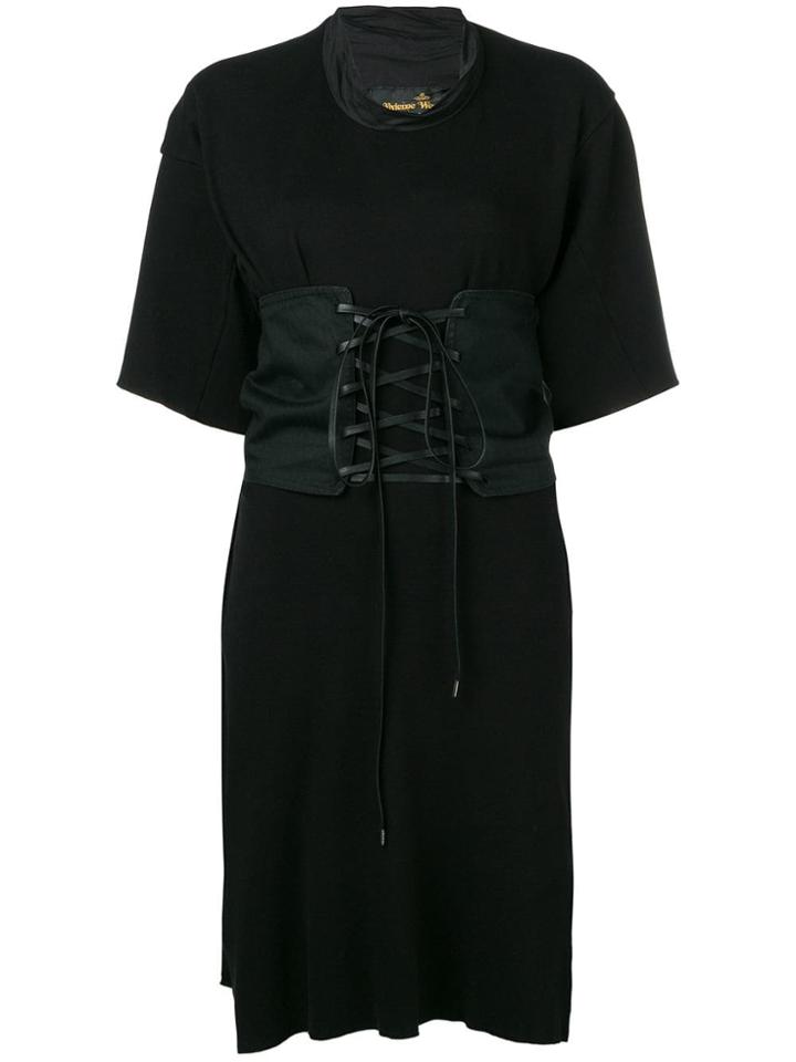 Vivienne Westwood Anglomania Lace-up Waist Corset Dress - Black