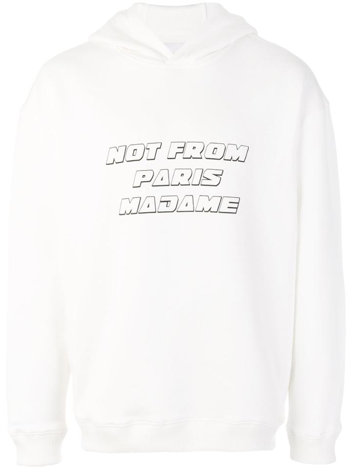 Drôle De Monsieur Graphic Printed Hoodie - White