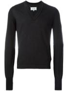 Maison Margiela Colour Block Sweater, Men's, Size: Medium, Black, Wool