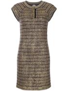 Chanel Vintage Fitted Knitted Metallic Dress