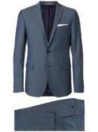 Paoloni Micro-checked Slim-fit Suit - Blue