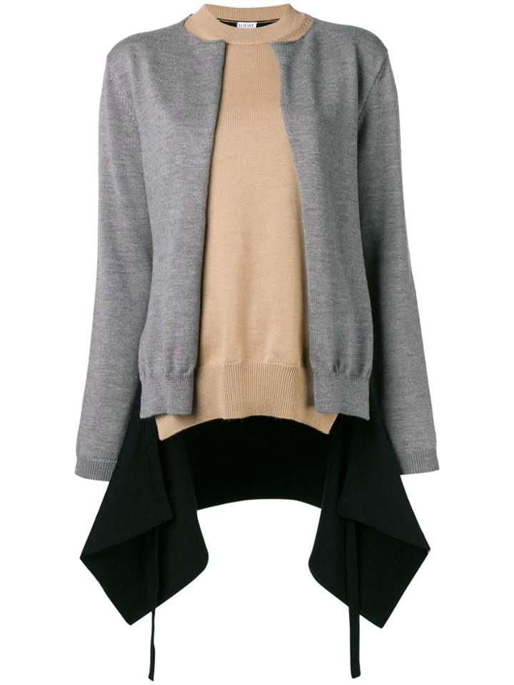 Loewe Asymmetrical Cardigan - Black