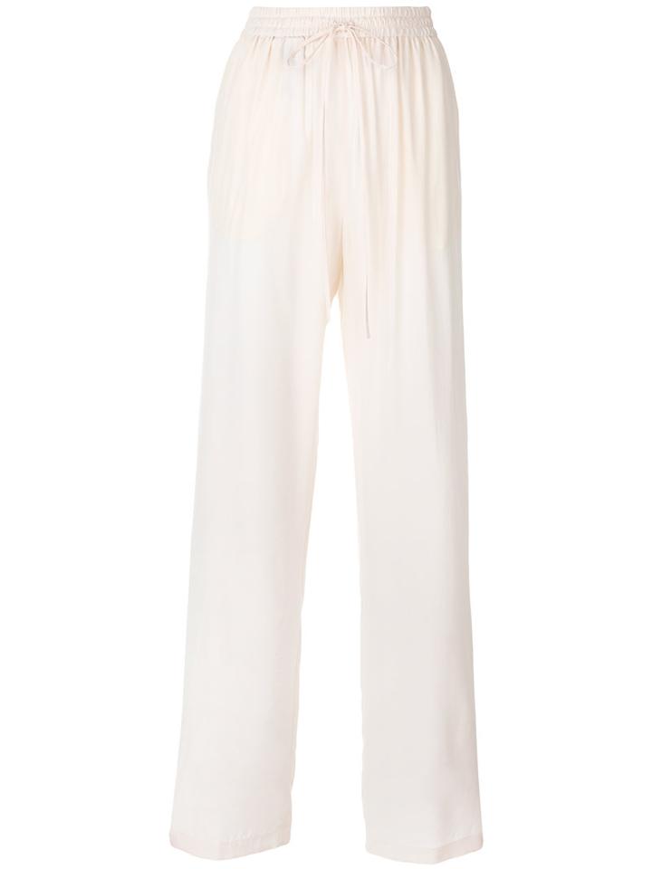 Jil Sander - Flared Trousers - Women - Silk/spandex/elastane/cupro - 36, Nude/neutrals, Silk/spandex/elastane/cupro