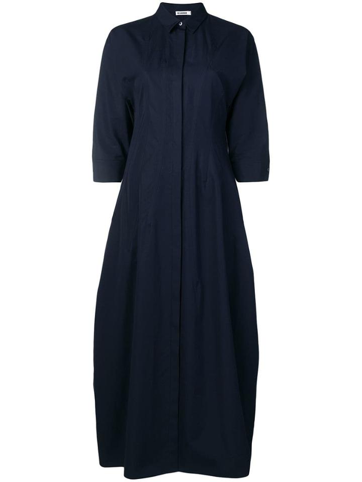Jil Sander Flared Shirt Dress - Blue