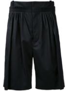 J.w.anderson Pleated Bermuda Shorts, Men's, Size: 46, Black, Cotton