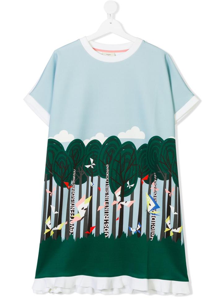 Fendi Kids Teen T-shirt Dress - White