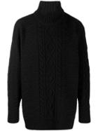 Represent Cable Knit Turtleneck Jumper - Black