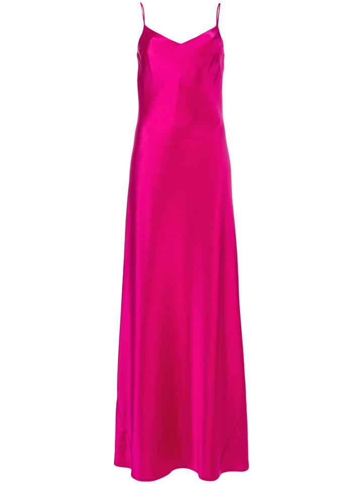 Galvan - Long Slip Dress - Women - Silk/polyester/spandex/elastane/triacetate - 40, Pink/purple, Silk/polyester/spandex/elastane/triacetate