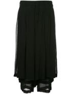 Comme Des Garçons Vintage Layered Skirt Cropped Trousers - Black