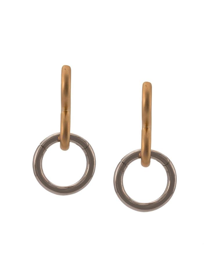 Maison Margiela Circle Drop Earrings - Gold