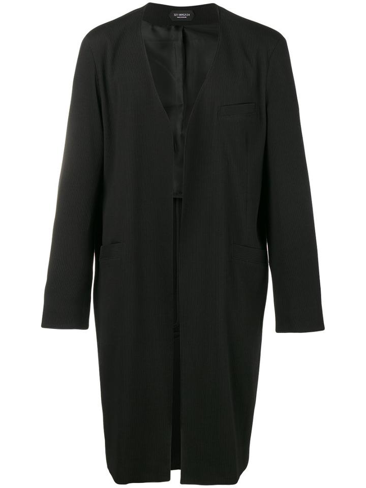 Curieux Gambit Collarless Coat, Men's, Size: Large, Black, Viscose/wool/polyamide/spandex/elastane