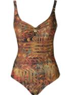 Lygia & Nanny Open Back Printed Swimsuit, Women's, Size: 42, Polyamide/spandex/elastane