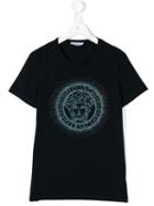 Young Versace Rhinestone Medusa T-shirt, Girl's, Size: 14 Yrs, Blue