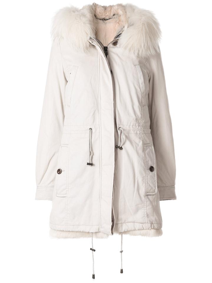 Alessandra Chamonix Parka Coat With Removable Trim - Nude & Neutrals