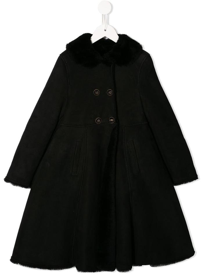 Dolce & Gabbana Kids Oversized Double-breasted Coat - Black