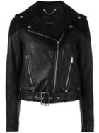 Diesel Biker Leather Jacket, Women's, Size: Medium, Black, Cotton/polyester/sheep Skin/shearling/goat Skin