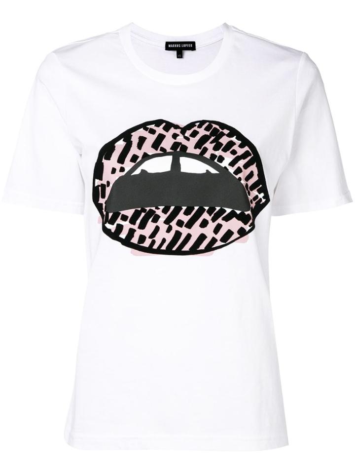 Markus Lupfer Alex Flocked Lips T-shirt - White