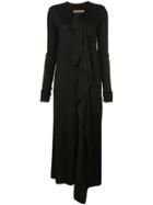 Uma Wang Ruffle-front Maxi Dress - Black