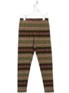 Ralph Lauren Kids Fair Isle Print Leggings, Girl's, Size: 7 Yrs, Brown