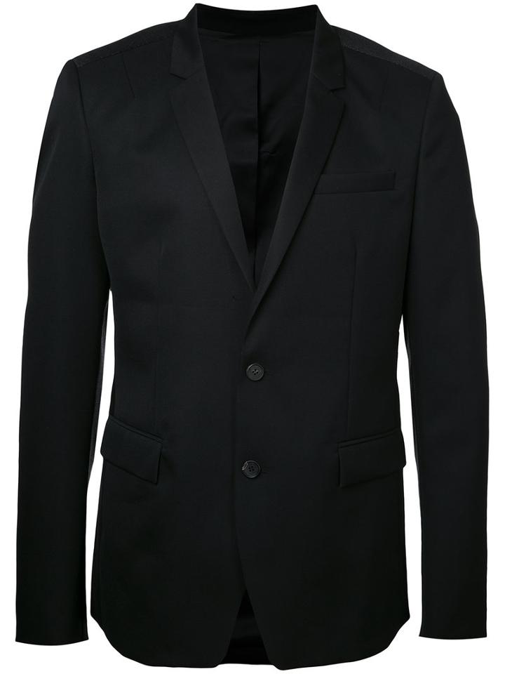 Juun.j Notched Lapel Blazer, Men's, Size: 46, Black, Wool