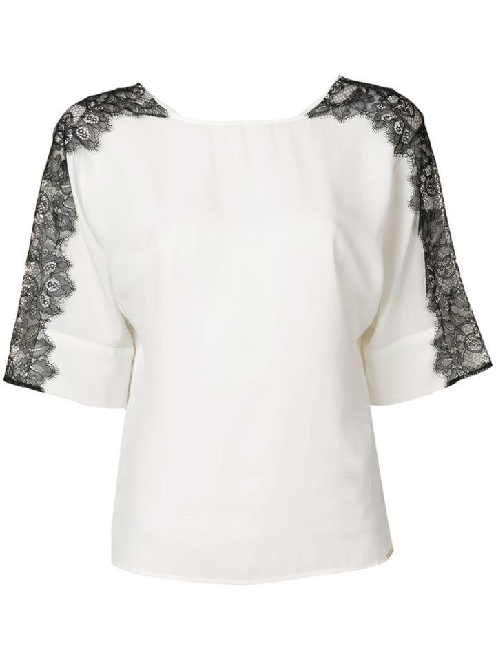 Liu Jo Lace Insert T-shirt - White