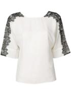 Liu Jo Lace Insert T-shirt - White