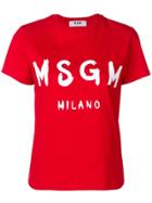 Msgm Logo Printed T-shirt - Red