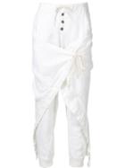 Greg Lauren 'warrior Lounge' Trousers, Women's, Size: 1, White, Cotton/linen/flax