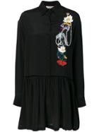 Piccione. Piccione Embroidered Floral Dress - Black