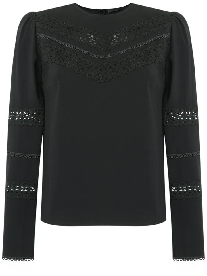 Talie Nk Lace Inserts Blouse, Women's, Size: 38, Black, Acetate/viscose