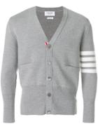 Thom Browne 4-bar Stripe Milano Stitch Merino Cardigan - Grey