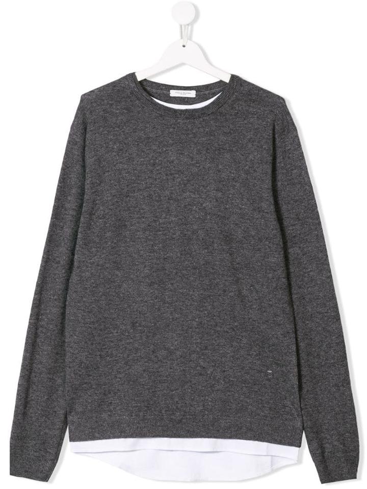 Paolo Pecora Kids Crew Neck Sweater - Grey