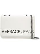 Versace Jeans Logo Flap Shoulder Bag - White