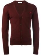 Ami Alexandre Mattiussi Ami De Coeur Cardigan, Men's, Size: Xxl, Red, Merino