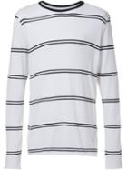 Amiri Double Stripe Longsleeved T-shirt, Men's, Size: Medium, White, Cotton/cashmere