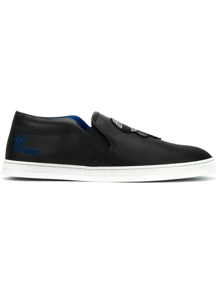 Fendi Karlito Slip-on Sneakers - Black