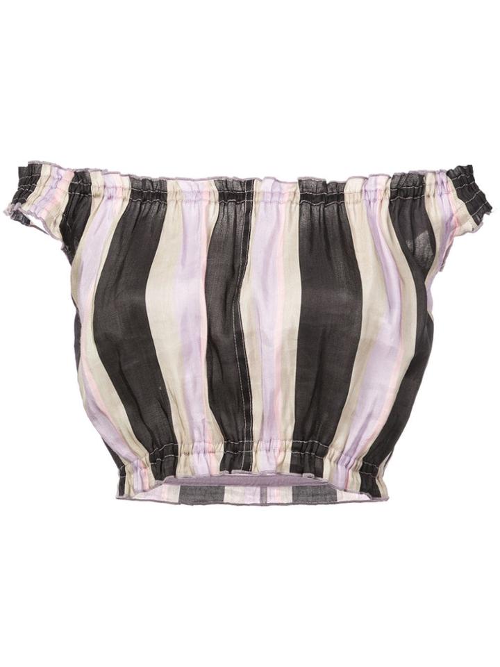 Apiece Apart Striped Off-the-shoulder Top - Pink & Purple