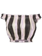 Apiece Apart Striped Off-the-shoulder Top - Pink & Purple