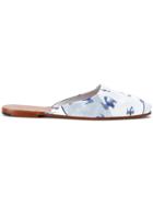 Diego Vanassibara Bird Pattern Sliders - White
